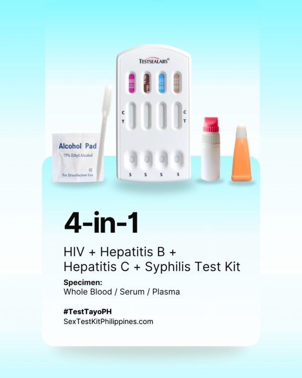 4-in-1 STD Test Kit (Blood): HIV, Hepatitis B & C, Syphilis