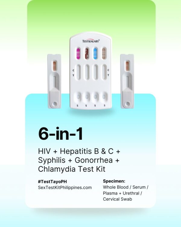 6-in-1 STD Test Kit (Blood & Swab): HIV, Hepatitis B & C, Syphilis, Gonorrhea, Chlamydia