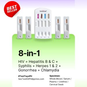 8-in-1 STD Test Kit (Blood & Swab): HIV, Hepatitis B & C, Syphilis, Herpes (HSV-1 & 2), Gonorrhea, Chlamydia