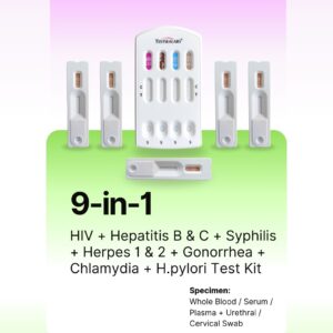 9-in-1 STD Test Kit (Blood & Swab): H. Pylori, HIV, Hepatitis B & C, Syphilis, Herpes (HSV-1 & 2), Gonorrhea, Chlamydia
